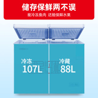 星星(XINGX) 195升家用冰柜 冷柜 商用 冷藏冷冻双温双箱冰柜 顶开门 断电蓄冷(白色) BCD-195E