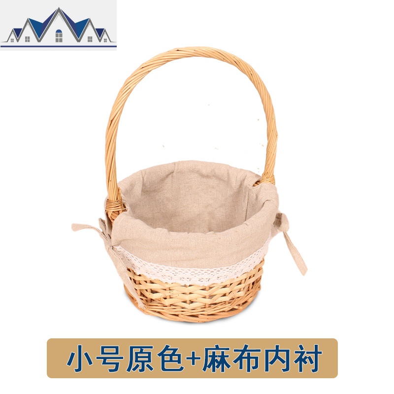 优质藤编篮子手提篮柳编小竹篮迷你小收纳篮编织篮儿童采摘野餐篮 三维工匠高清大图