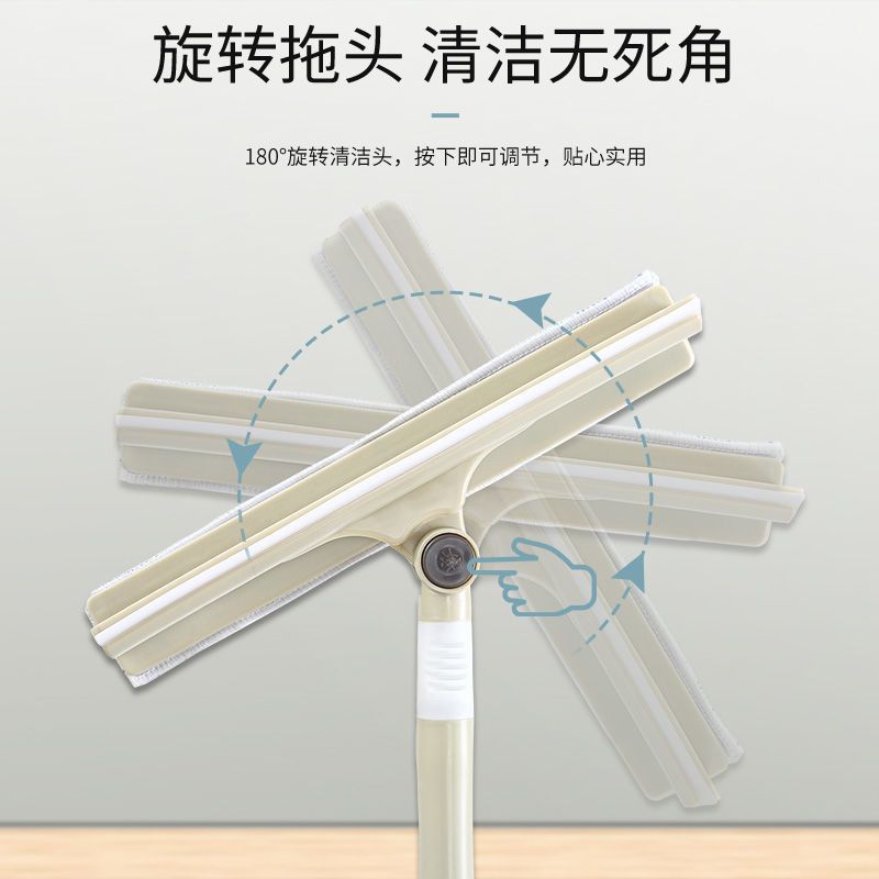 升级款(可弯曲)共四块布+玻璃水泡片|擦玻璃神器长杆伸缩杆擦窗清洁器家用搽洗双面擦刮水器