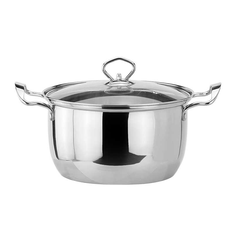 思钢qc024汤锅礼品款外径24cm不锈钢韩式汤锅电磁炉燃气灶通用