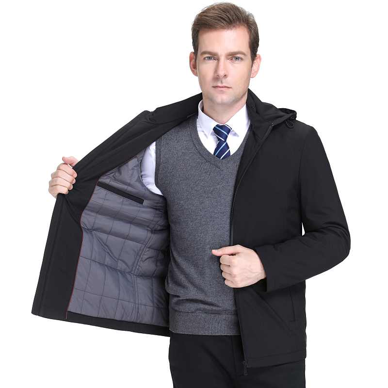 免费试穿 2024春秋正品新款夹棉夹克男士外套加厚爸爸冬装翻领休闲中老年茄克衫棉衣高端外套正品官方旗舰店高清大图