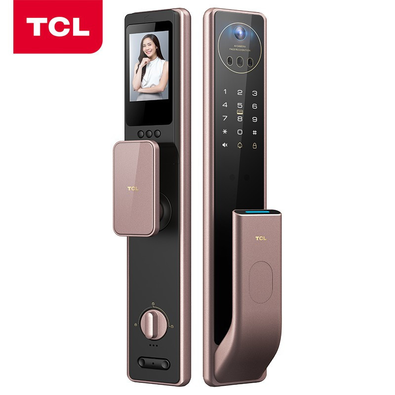 TCL指纹锁智能锁猫眼可视3D人脸识别防盗门智能门锁密码锁家用猫眼防盗电子锁[上门安装]TCL-X7S