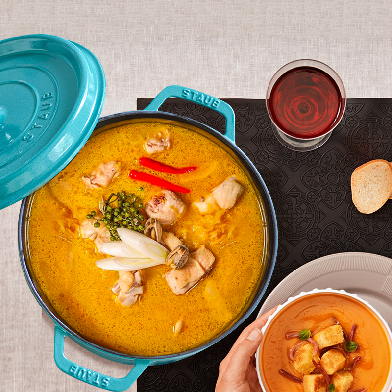 双立人(ZWILLING)旗下Staub法国进口24cm珐琅锅家用厨房圆形铸铁锅煲汤锅炖锅薄荷绿高清大图