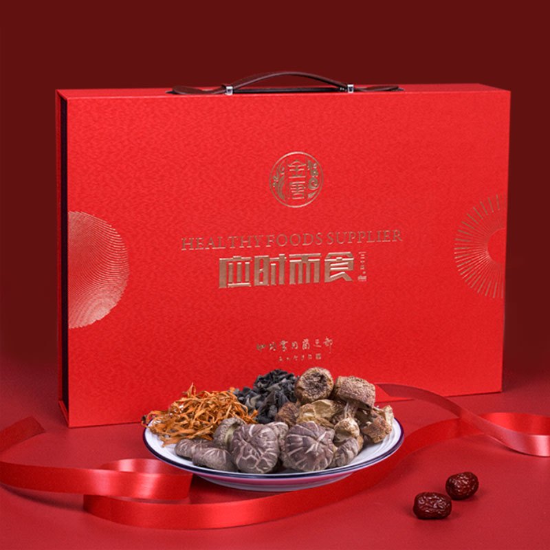金唐年货礼盒菌菇干货 高档团购应时而食500g过年送礼特产礼盒装