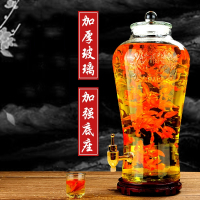 时光旧巷人参泡酒玻璃瓶带龙头10斤15斤密封泡药酒瓶自酿罐酒坛家用泡酒瓶
