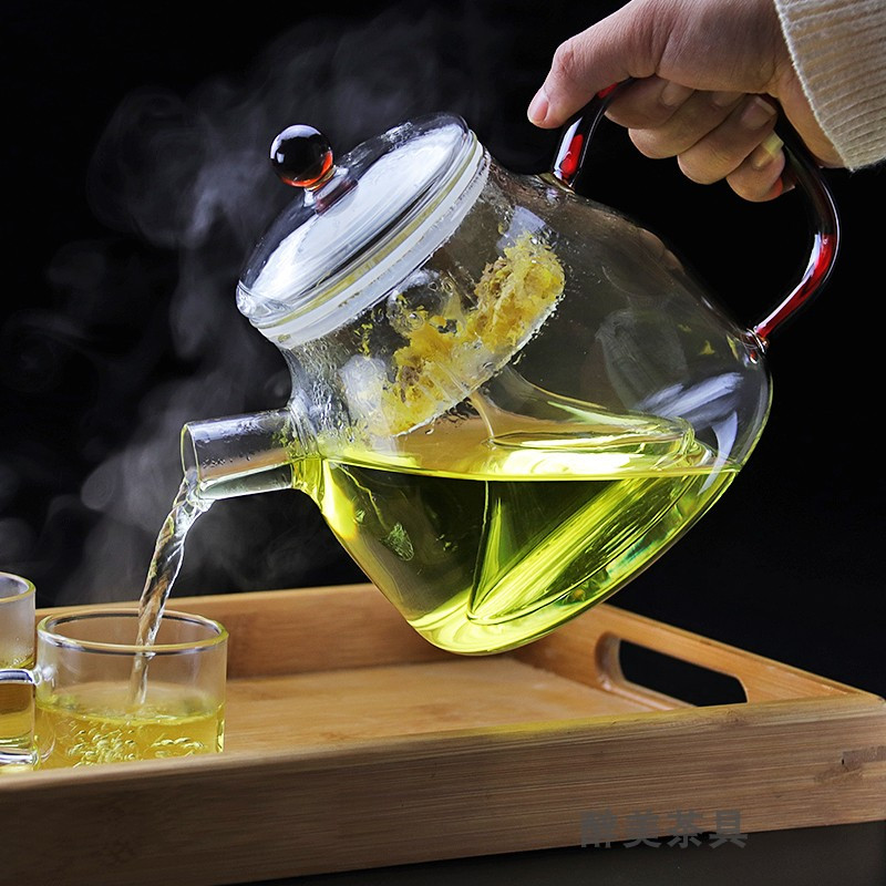 电陶炉耐热玻璃蒸茶壶煮茶器魅扣蒸汽煮茶壶黑茶电陶炉