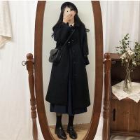 学生毛妮外套女中长款2021冬季新款韩版宽松显瘦加厚过膝呢子大衣