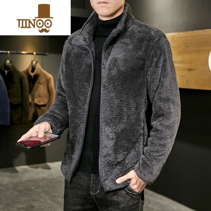 YANXU羔绒男大码棉衣 加肥加大男士冬装服 潮男连帽衫卫衣青年外套 灰色 7XL建议240-265斤