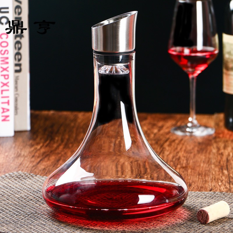 鼎亨红酒 欧式瀑布式水晶玻璃醒酒器过滤式家用分酒器 红酒