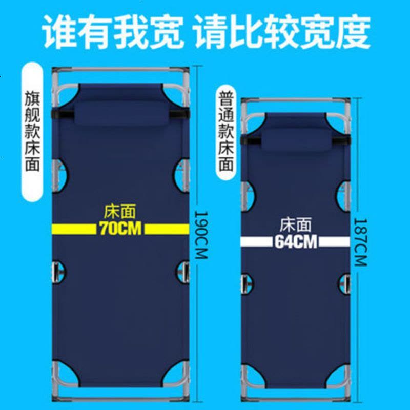 午休椅折叠办公室椅可调节角度单人躺椅懒人椅成人折叠床午休床 加粗方管双层4脚70cm藏青色+棉垫图片