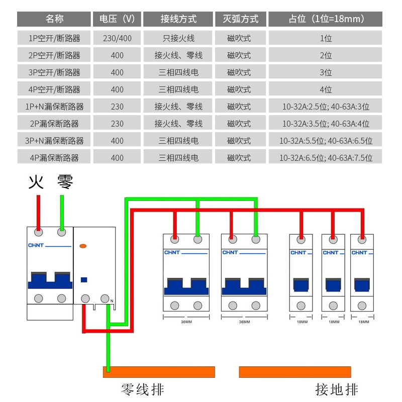 正泰漏电保护器带空气开关断路器1P+N空开220v三相四线漏保32a家用63a