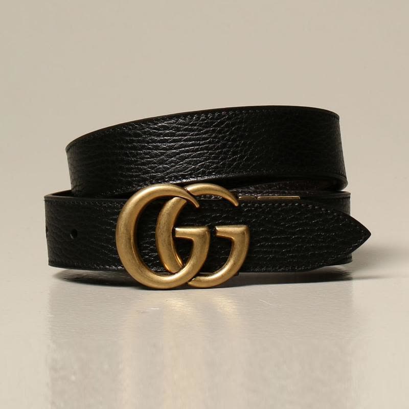 古驰(GUCCI)真皮双G带扣双面可穿戴低腰高腰商务休闲皮质男士腰带图片