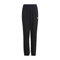 adidas SS23 纯色系带松紧腰边缝袋运动裤 男童 黑色 HI1834