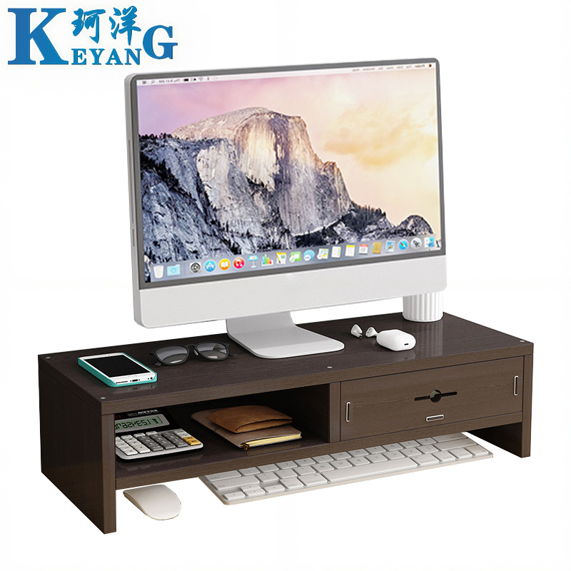 珂洋 显示器增高架 双层隔断黑胡桃(1抽屉) 个高清大图