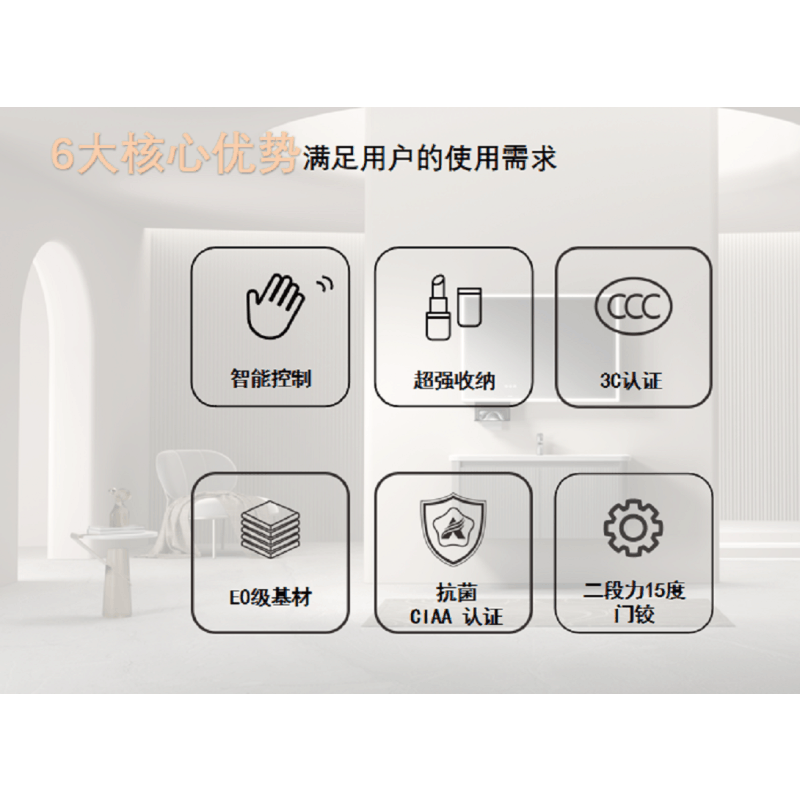 箭牌(ARROW)望舒系列浴室柜(含角阀下水配件)图片