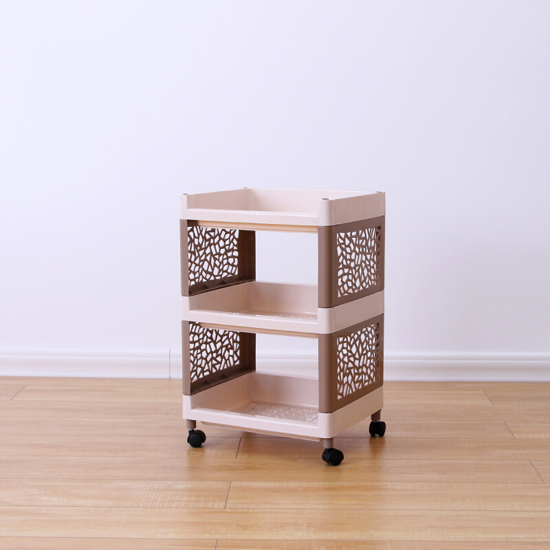佳家达jiajiada书香人嘉厨房可移动置物架三层带轮落地式收纳架子家用
