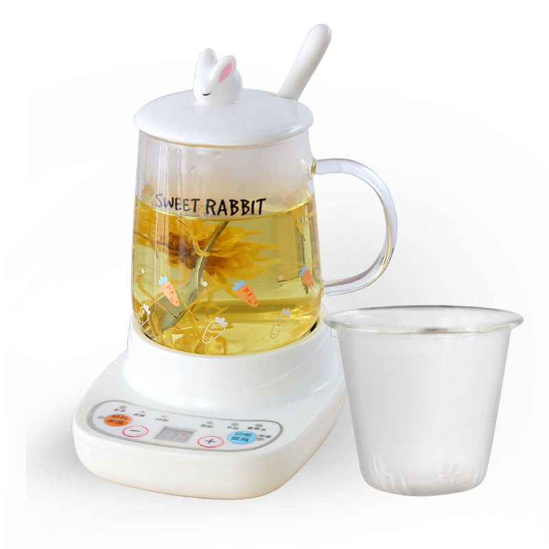 煮茶小型养生壶黄金蛋迷你办公室烧茶炉mini花茶壶电炖杯玻璃烧水壶 360w底座+萝卜d+滤芯
