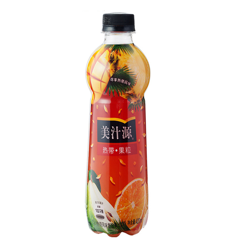 美汁源热带果粒复合果汁饮料 420ml*12瓶 PET 整箱装 可口可乐出品