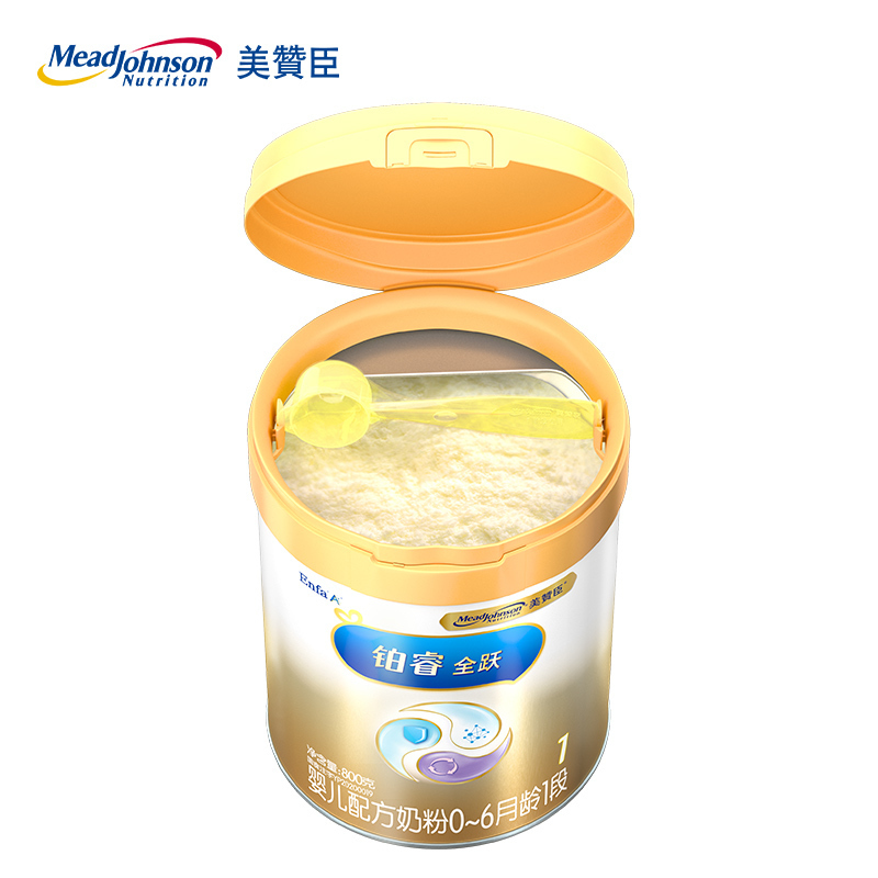 美赞臣(Mead Johnson)铂睿全跃1段婴儿配方奶粉(0~6月龄适用) 800克罐装 全跃超A罐新上市 吴磊代言