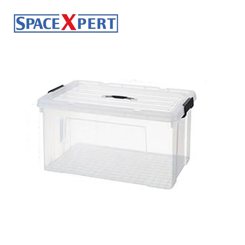 空間専門家(SPACEXPERT) 衣物收纳箱塑料整理箱车载储物箱40L透明 两个装 带提手