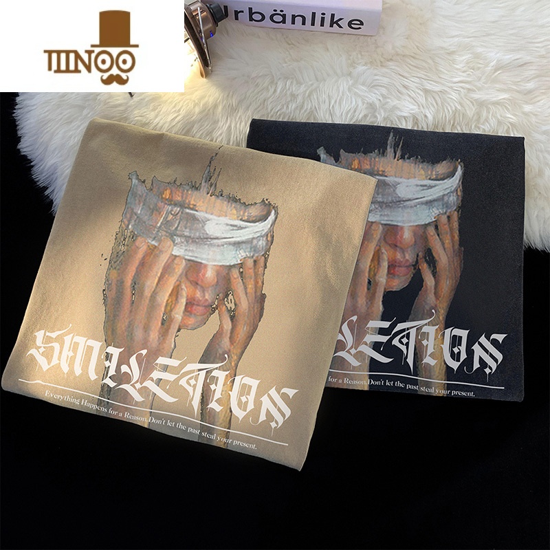 YANXU卫衣男美式水洗做旧圆领长袖t恤宽松潮牌hiphop潮潮iA高清大图