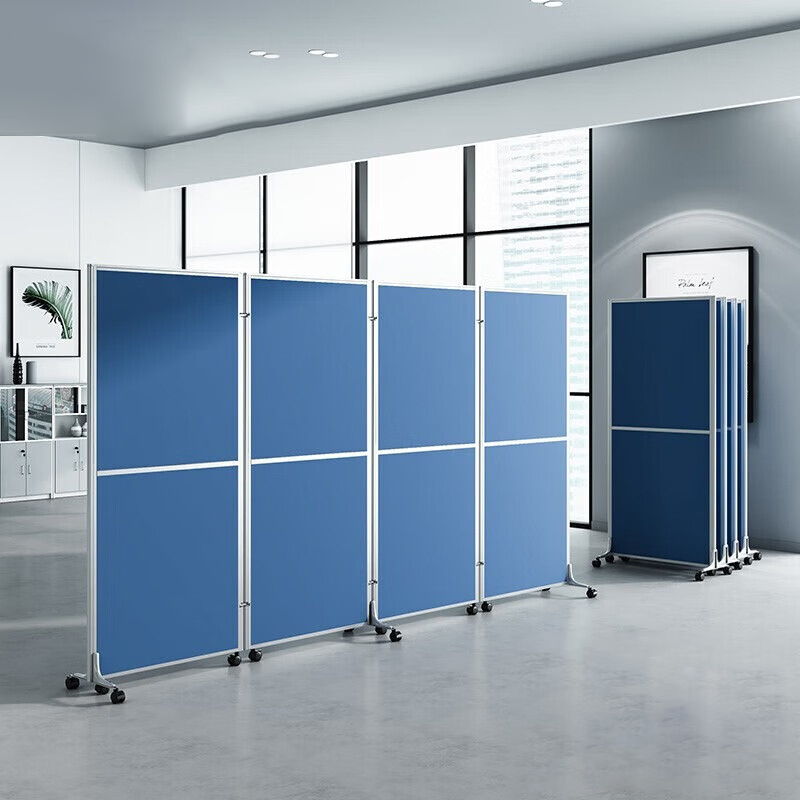 苏宁 质凡 办公室屏风隔断活动挡板可折叠移动(全板式)高清大图