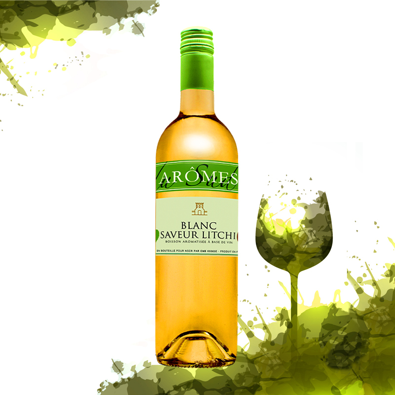 法国原瓶进口 奥莫斯荔枝味配制酒 Aromes blanc saveur litchi单支装750ml
