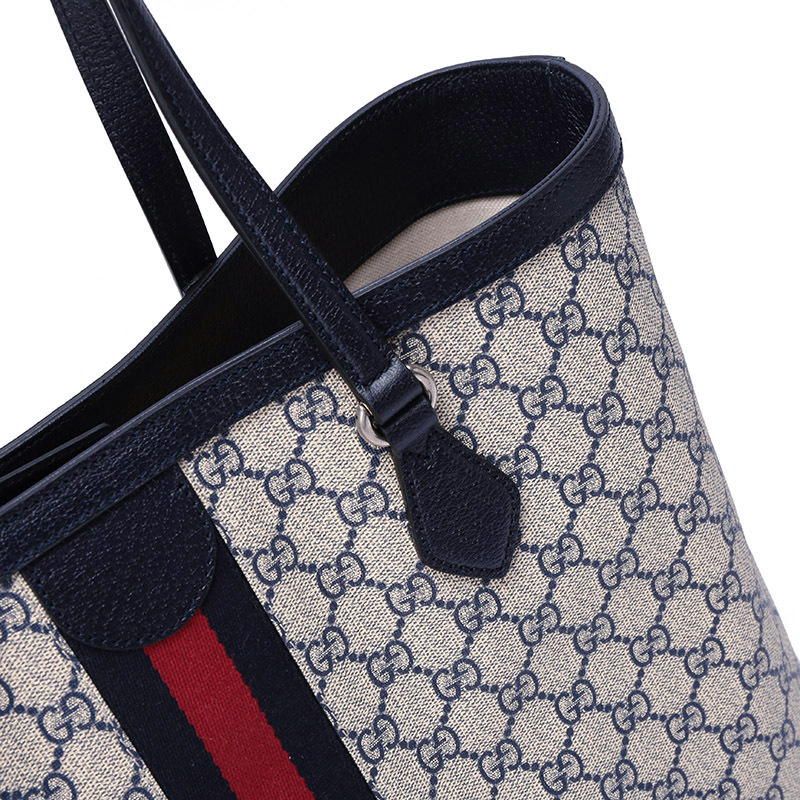 古驰gucci女士ophidia系列帆布手提单肩包托特包购物袋中号63168596