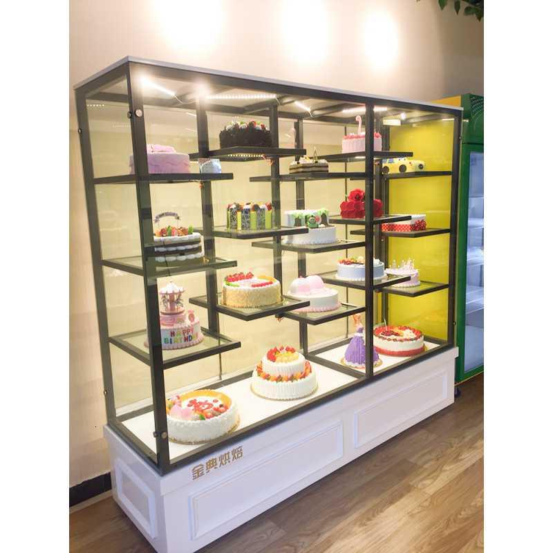 新款面包柜样品柜生日蛋糕模型柜展示架多层货架食品货架铁艺展柜