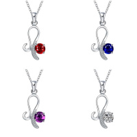 N045 Women Silver Necklace韩版简约坠镀银项链送女生礼物首饰送女朋友七夕情人节礼物
