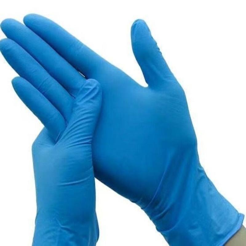 20只无粉蓝色l万力一次性手套盯青合成手套实验用餐饮纹绣染发防水防