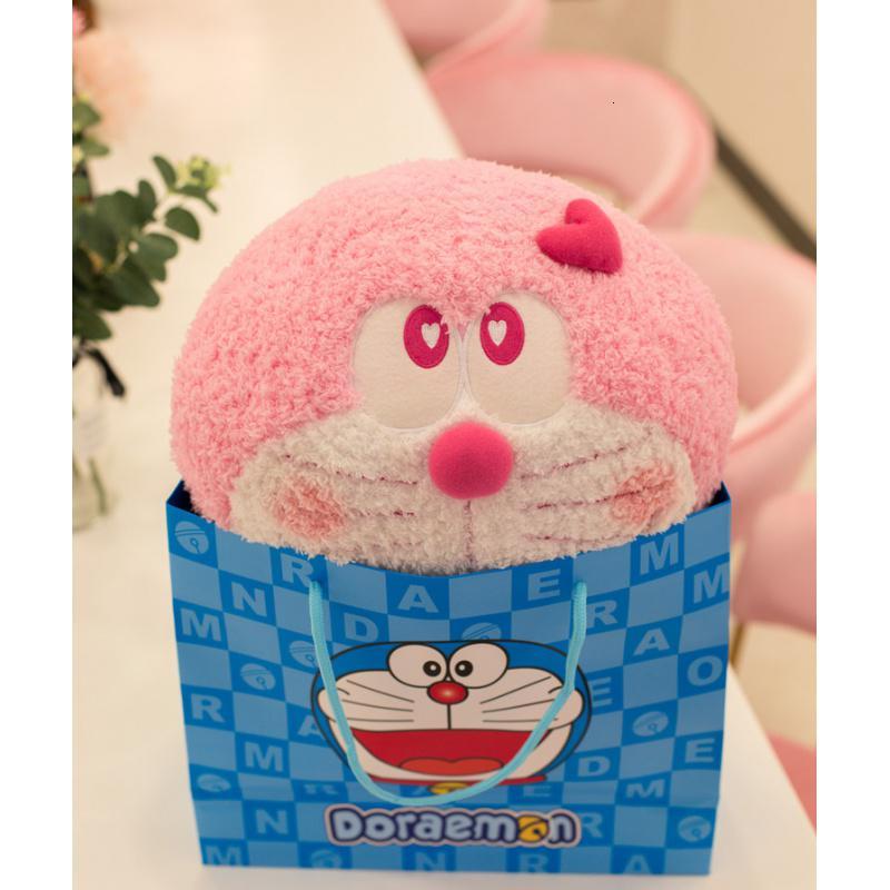 日本粉色哆啦a梦公仔 叮当猫机器猫玩偶多蓝胖子娃娃抱枕创意