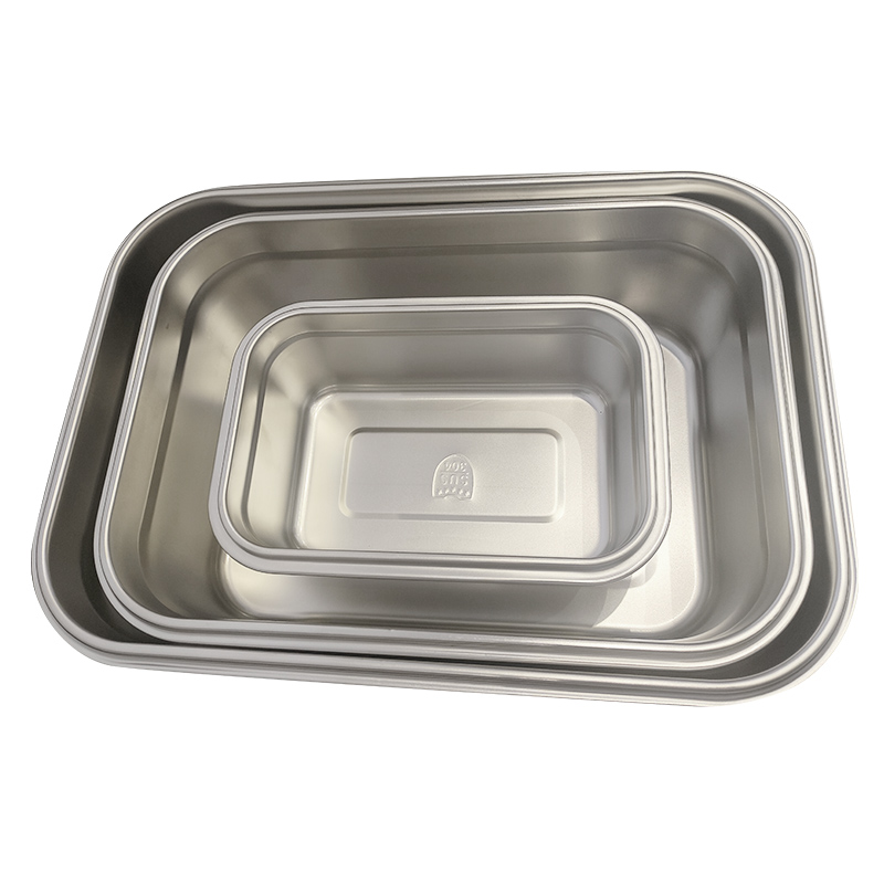 金迪乐304不锈钢带盖便当盒子收纳盒保鲜盒22*15*8cm/个高清大图