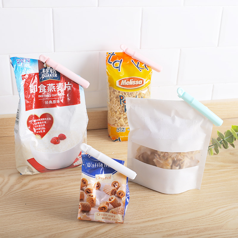 家柏饰(CORATED) 素色食品保鲜防潮密封夹 零食奶粉封口夹大号塑料4个装高清大图