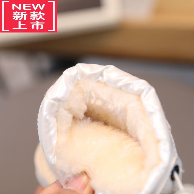 可莉允儿童雪地靴防水女童靴子冬季男童加厚棉鞋冬鞋加绒中大童保暖图片