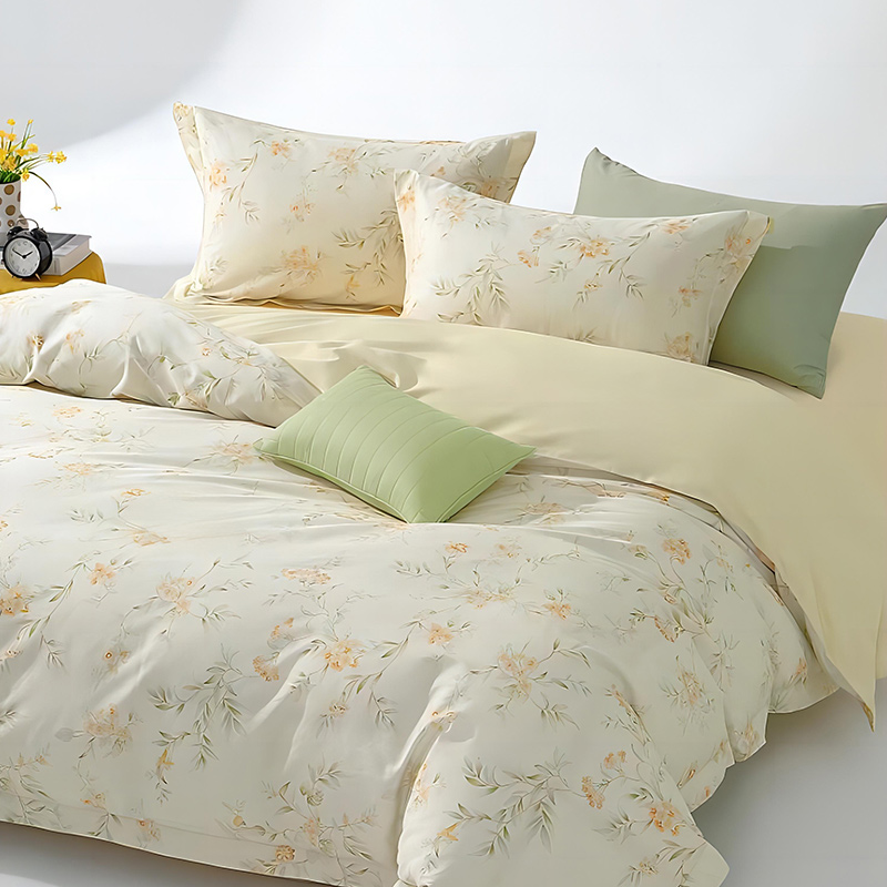 红秀世纺 纯棉四件套 梦里花园 HX2403-C005高清大图