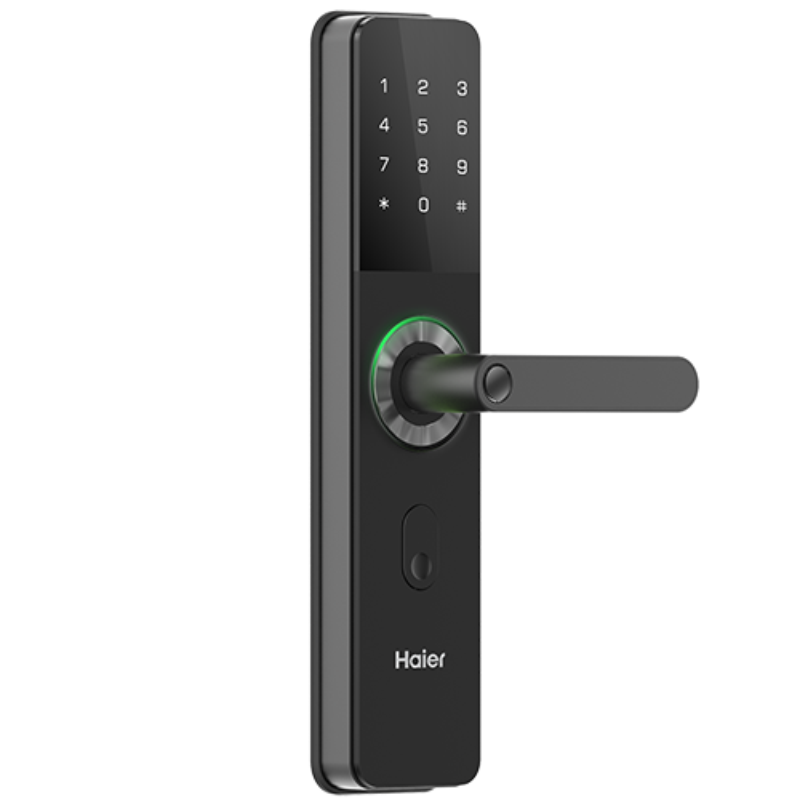 海尔(Haier)HFH-10E-T 指纹锁 智能锁家用防盗门锁智能门锁电子锁密码锁 曜石黑