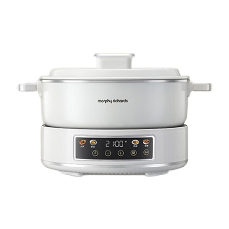 摩飞电火锅一键计时分体式设计智能预约清洗便捷白色MR8902