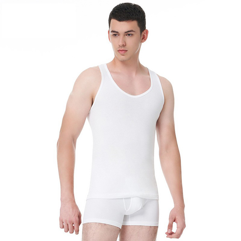 三枪男舒肤棉罗纹弹力背心30603a1