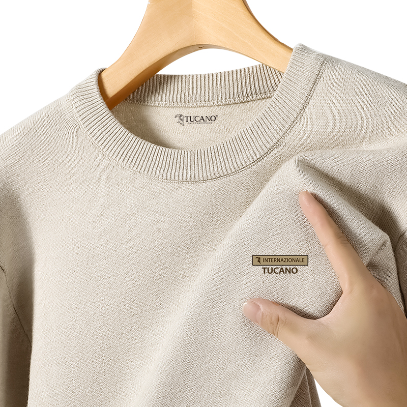 啄木鸟毛衣男款秋冬季2024新款加绒加厚打底衫毛线衣男士针织衫男高清大图