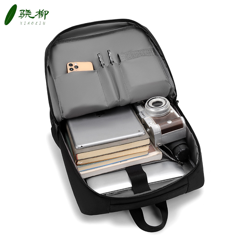 防水双肩包 黑色款(带反光条)/个高清大图