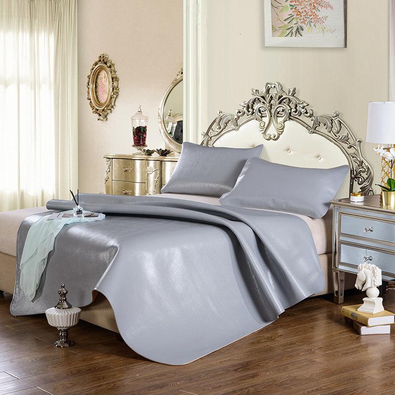 家柏饰(CORATED)头层水牛皮凉席1.8米床无铬鞣彩绘牛皮席三件套 1.5m纯色软席 沉稳灰 1.2m（4英尺）床