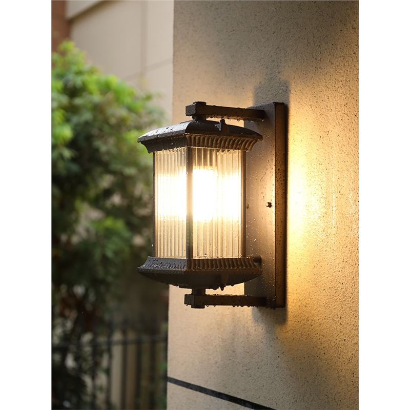 现代中式户外壁灯闪电客防水别墅庭院灯复古室外阳台走廊门口过道外墙
