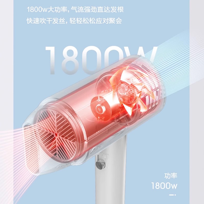 美的吹风机负离子护发家用大功率快干不伤发MB-AJ0202电吹风TG高清大图