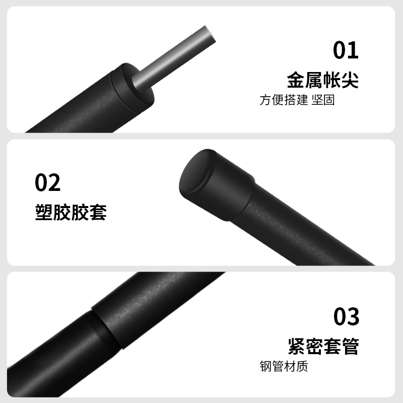 闪电客纯色1.4m天幕支撑杆帐篷撑杆简易帐篷延伸门支架镀锌铁杆2根_1.2m门厅杆低于1.25m高度帐篷适用