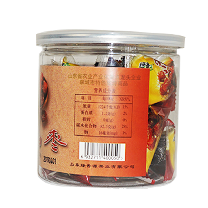 绿香源水晶枣200g罐装开袋即食山东特产大枣子甜枣