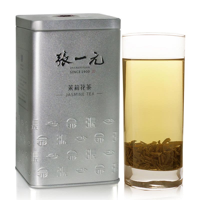 张一元特级茉莉花茶茉莉香茗240g/罐银桶茉莉花香绿茶茶叶2罐送礼袋