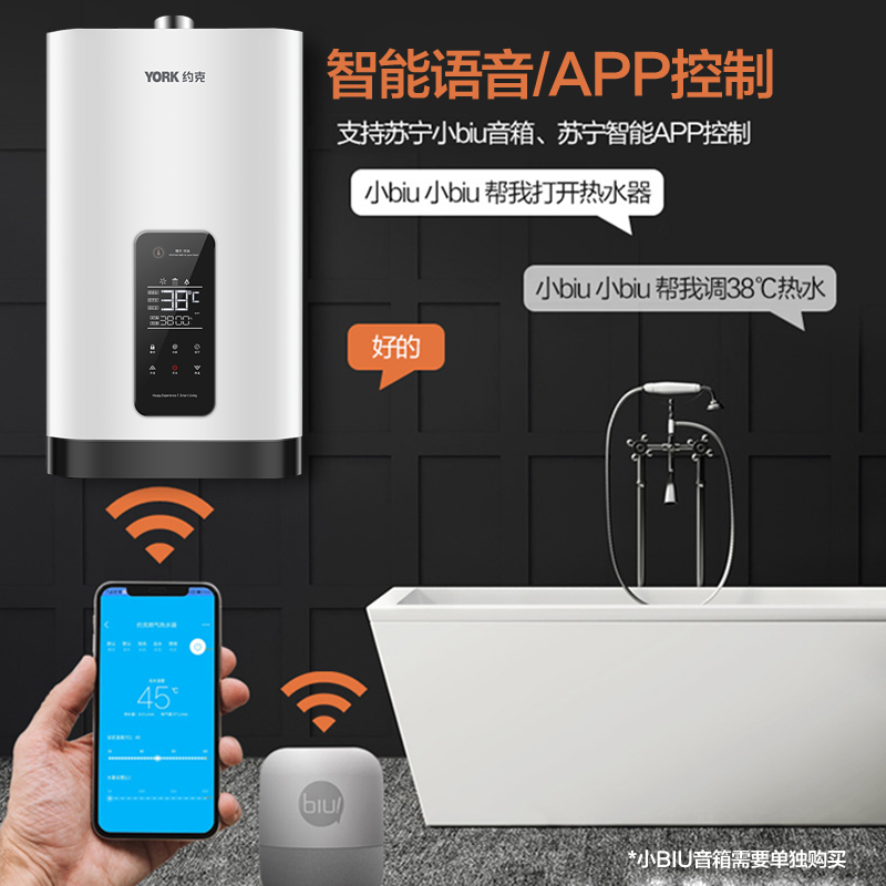 约克(YORK)16L燃气热水器JSQ30-16 YK-DS3 智能恒温 水气双调 智能防冻(12T天然气)高清大图
