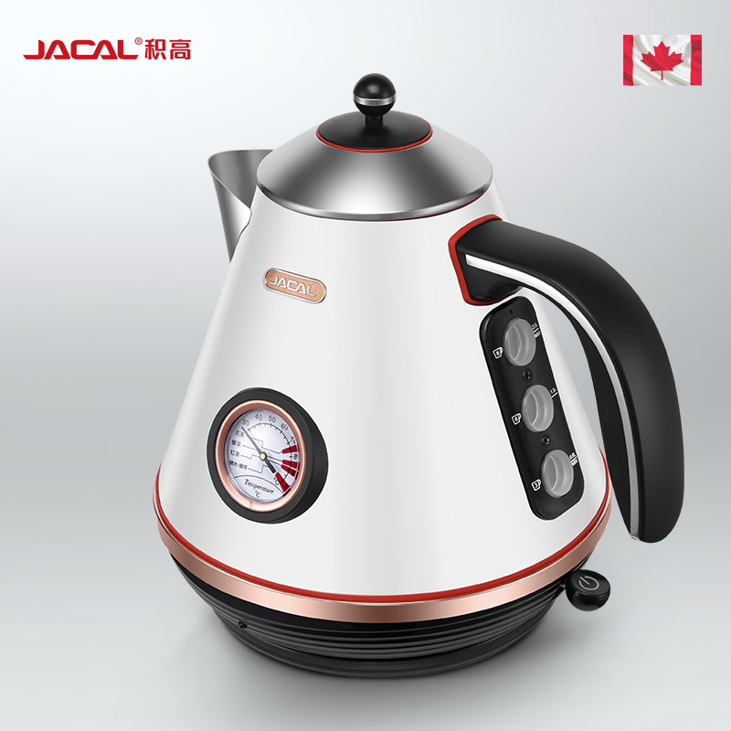 Jacal/积高 电水壶 GL- E14-2 欧式迷你电热水壶可视温度烧水壶不锈钢电开水壶
