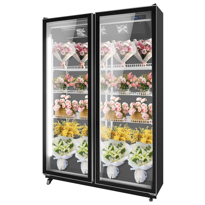 埃利斯ailisi商用鲜花保鲜柜双门鲜花全玻璃屏冰柜冷柜冷藏柜风冷双门